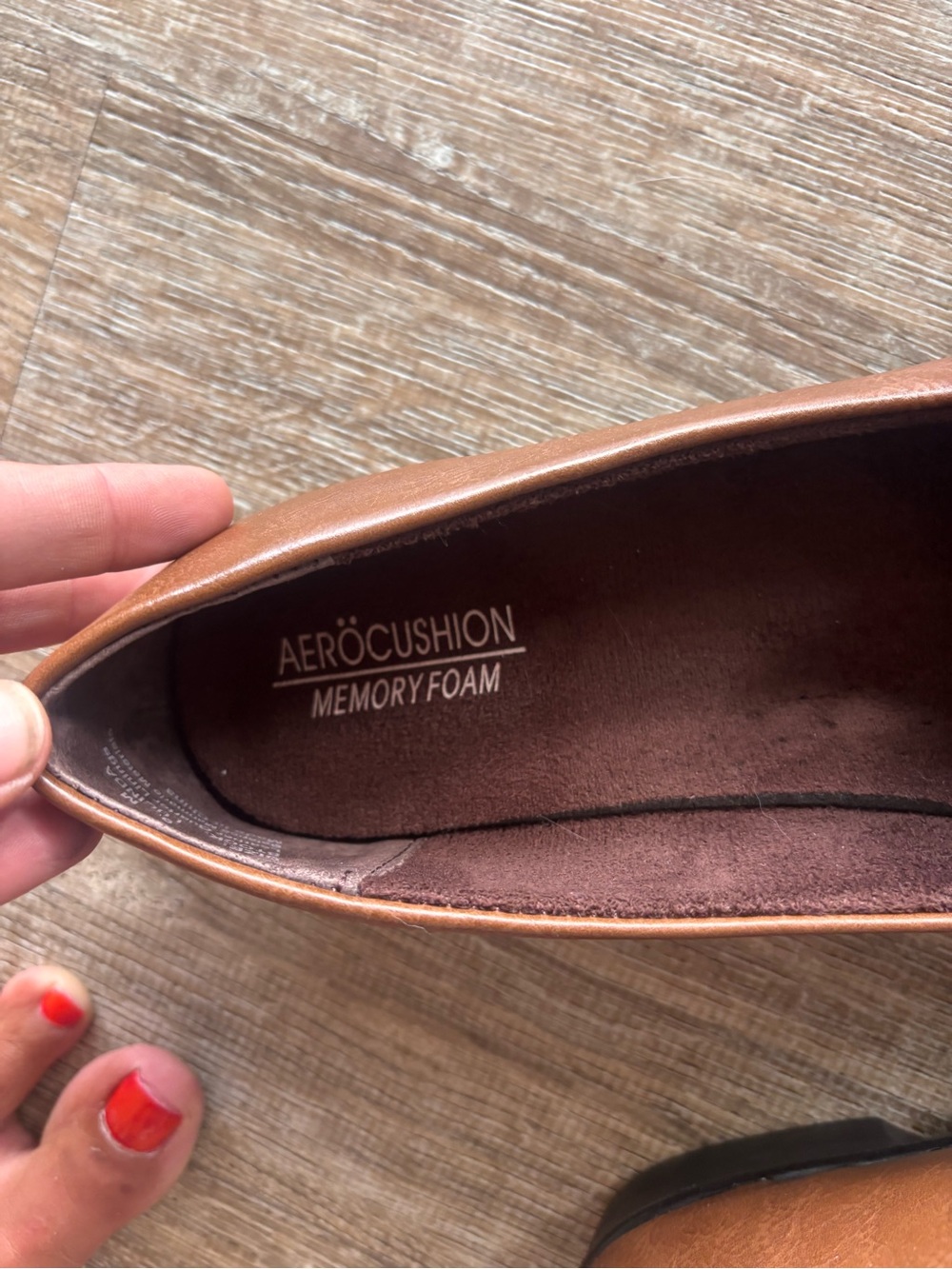 AEROSOLES Classic Brown Leather Ballet Flat